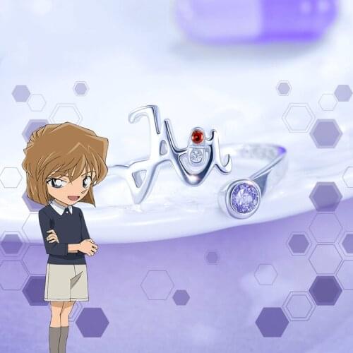 [Detective Conan]ai Rings Anime Ring Sliver S925 Sterling Cross Jewelry Role Haibara Ai Anita Hailey Sherry Figure Model Gifts