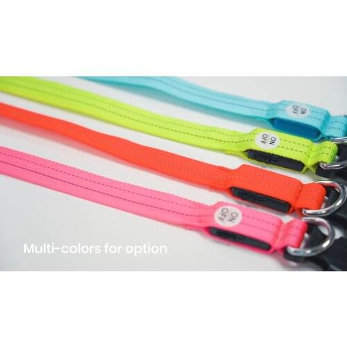 Selling Products Waterproof Night Safety Glow Up Collar USB Rechargeable Led Flashing Nylon Dog Collar Dog Collars