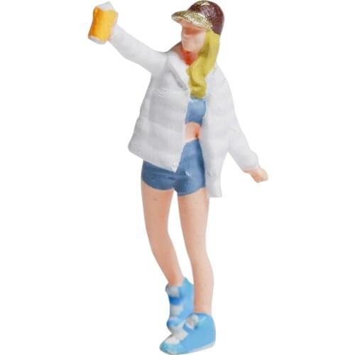 Miniature 1/87 Hand Painted Graffiti People Model Doll Layout Scenario for Home Decor Collections