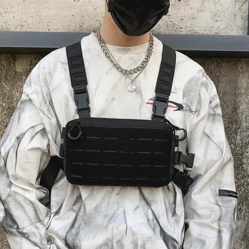 New mens tactical vest hip-hop chest bag casual function rig bag boy waist bag streetwear unisex casual shoulder bag