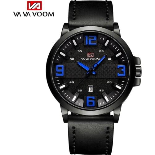 Mens Waterproof Calendar Belt Quartz Watch Three-dimensional Digital Leisure Outdoor Sports Wild Fashion Watch WA52