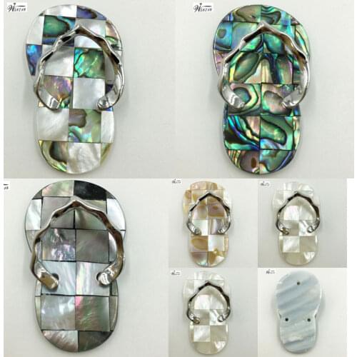 New Zealand Abalone Shell Mother of pearl Shell Shoe Art Women Men Pendant Bead WFH641