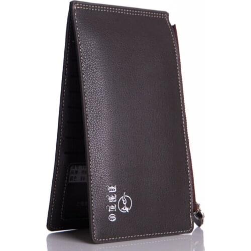 2017 New Brand High Quality Men Long Wallet Bifold Coin Purse Slim Fashion Male Wallets Solid Dollar Price Leather Card Wallet