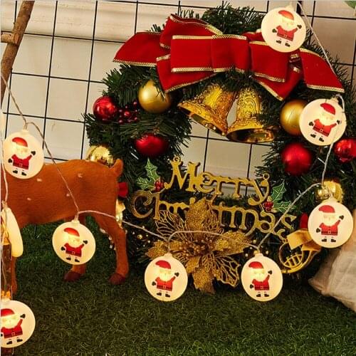 New 1.5M 10Led Christmas Decoration String Light Snowman Snowflake Santa Claus Christmas Garland Outdoor Xmas Tree Ornament Noel