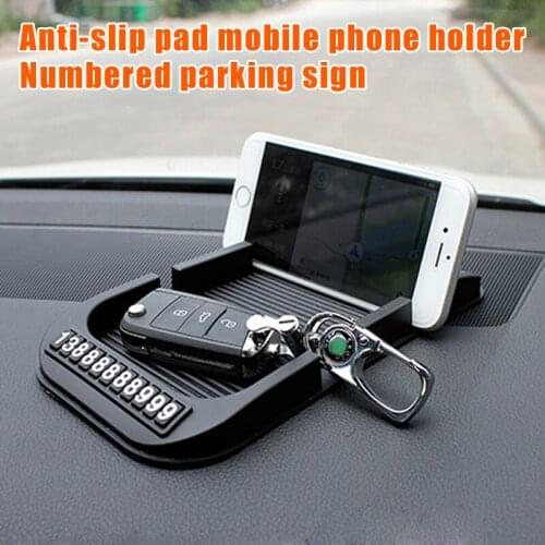 Car Dashboard Anti-Slip Mat with Cell Phone Number Silica Gel Auto Non-slip Pad for Mobile Phone Auto Car Accessories BI