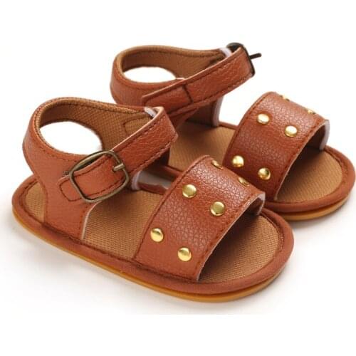0-18Months Baby Girls Anti-Slip Leather Shoes Summer Sandals Comfortable Infant Flat Shoes Outdoor First Walkers