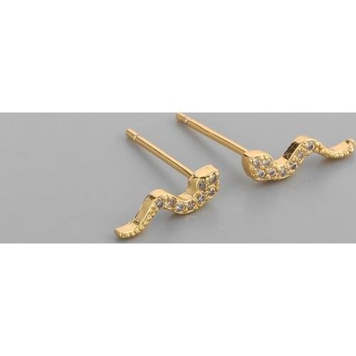 925 Sterling Silver Snake Stud Earrings for Women Men Minimalist Small Tiny Animal Lovely Jewelry