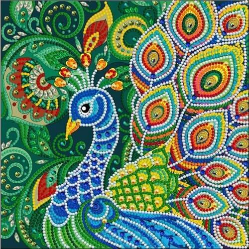 Glow In Dark Peacock 5D Luminous Diamond Painting DIY Full Round Embroidery Resin Interior Decoration Rhinestone Drills Art Gift