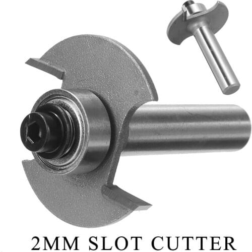T-Slot Router Bit 6.35mm Shank 3/32" Cutting Depth 2 Flutes T Trim Slot Cutter Bit Woodworking Cutter Grooving Tool