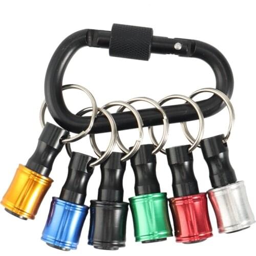 Stainless Steel Socket Extension 1/4-Inch Hexagonal Shank Keychain Extension Screwdriver Bit Holder