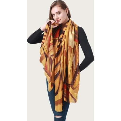 Women Luxury Stripe Hijab Scarf Bronzing Bright Blanket Wrap Cover Autumn Soft Large Shawl NEW [6808]