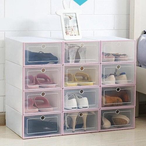 1Pc Stackable Dustproof Shoes Box Transparent Storage Shoe Box Drawer Organizer Household DIY Shoe Box Drawer Divider Home