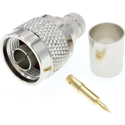 10pcs N Male Plug RF Connector Crimp For LMR400 RG213 RG8 7D-FB Ecoflex 10 Coaxial Cable