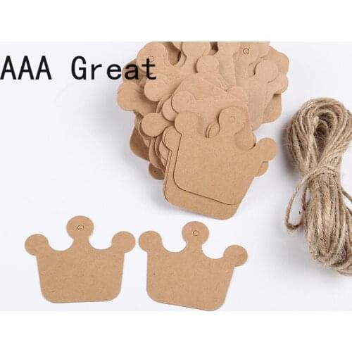 100Pcs/Lot Blank Kraft Paper Card Hang Tag Favor Marking Garment Prices Label Tags Birthday Decorations Invitation Christmas Tag
