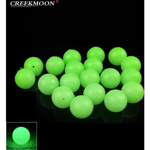 100pc/bag Soft Fishing Floats Space Beads 2 Size Luminous Light Glowing Balls for Night Fishing 6/8mm Bass Rig Bait Fishing Lure