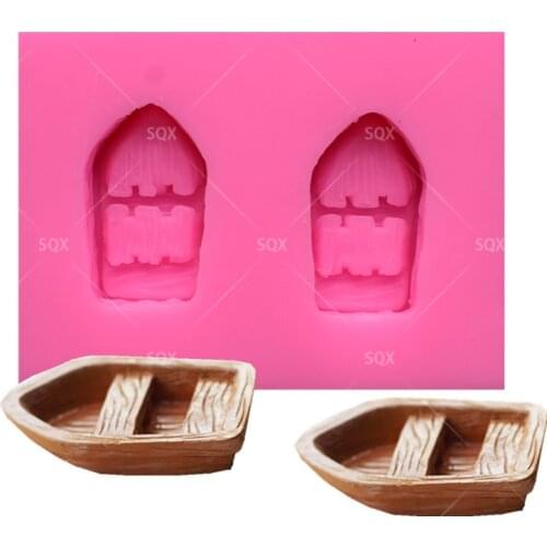 DIY Beautiful 2pc Boat Silicone Fondant Mould Cake Decorating Baking Tools Kitchen Accessories SQ15327