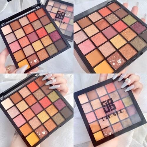 25 Color Eye Shadow Lasting Sequins Pearly Matte Earth Color Eye Shadow Palette Quicksand Print Matte Glitter Make Up Cosmetics