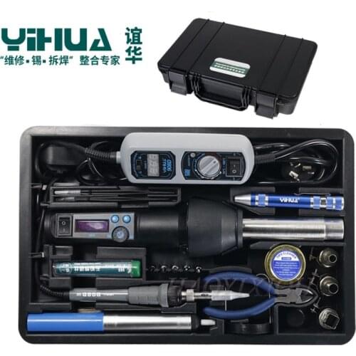 27 in 1 Welding Repair Tools Set 908D 8858I Electric Soldering Iron Portable Digital BGA Rework Solder Station Hot Air Gun