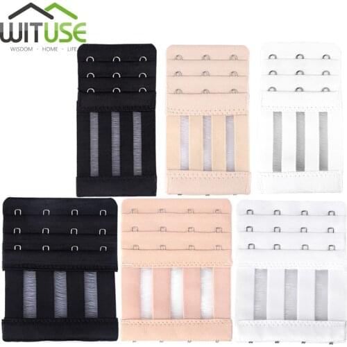 3Pcs Ladies 3 Rows 3/4 Hooks Bra Extender Buckle Clasp Extension Elastic On Strap Soft Bra Band Extenders Intimates Accessories