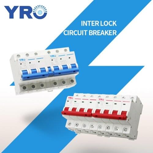 3P+3P Dual Power Manual Transfer Switch Differential Interlock Circuit Breaker Mini MTS 220V 50/60Hz