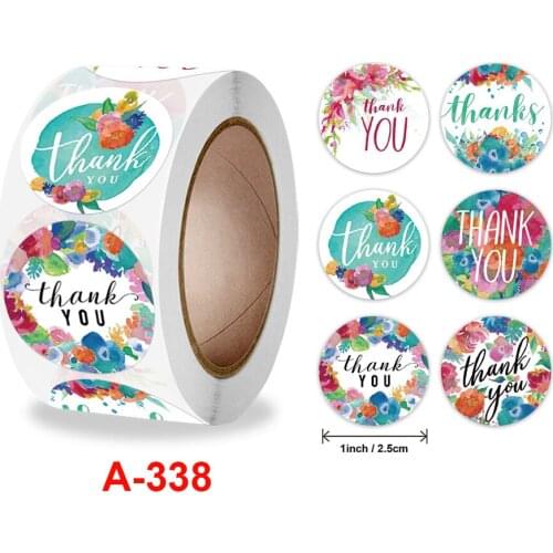 500pcs flower Sticker Thank You Sticker Seal Labels round Reward scrapbooking for School Teacher Cute Stationery Supplies