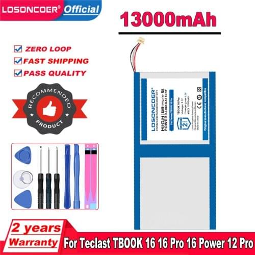 13000mAh For Teclast TBOOK 16 Pro 16 Power 12 Pro T16 Tablet Battery For Teclast TBOOK 11 ID: E5A3 ID: E5A6 ID: E5A7 ID:E5C8