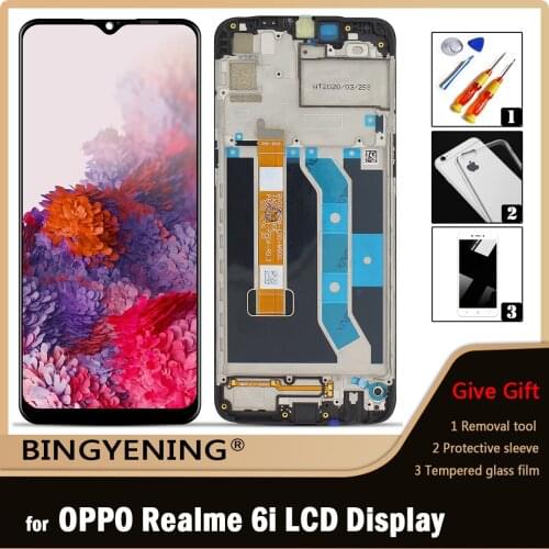 Original For OPPO Realme 6i RMX2040 LCD Display Screen Touch Digitizer Assembly For 6.5 inch OPPO Realme 6i With Frame Replace