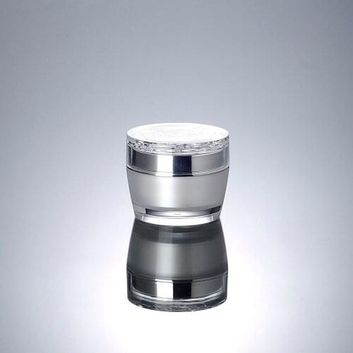 30G pearl white acrylic cream bottle with flower shape lid ,cosmetic container,,cream jar,Cosmetic Jar,Cosmetic Packaging