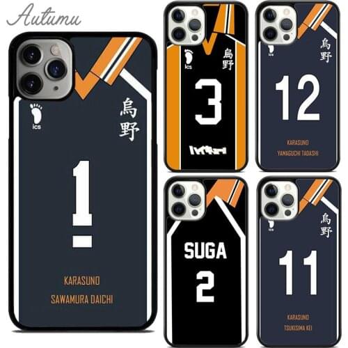 Haikyuu!!Karasuno Team Uniform Phone Case for iPhone 11 12 Pro Max mini X XR XS SE 2020 5 6S 7 8 Plus Samsung S9 S10 Cover shell