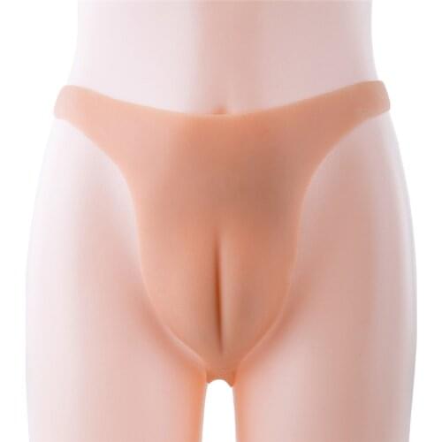 Transvestites Fake Vaginal 100% Silicone Thong T String Artificial Vaginal G-String For Crossdresser Shemale True Vaginal Line