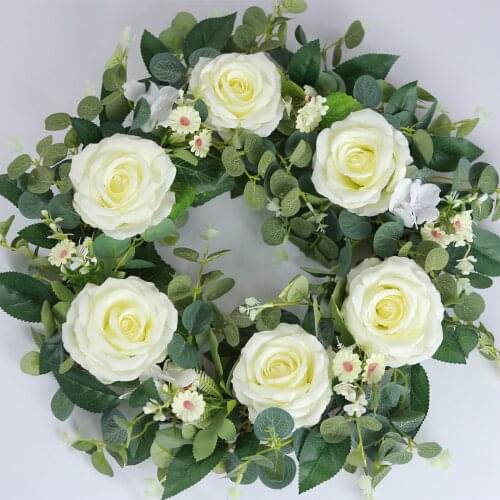 22inch Simulation Wreaths Decorative Flower Ornaments Wedding Garden Home Christmas Festival Decor Garland Beautiful Flowers