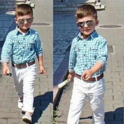 2021 Boys Clothes Sets Children Shirts Pants Toddler Suit Baby Outfits Kid Clothing with Belt