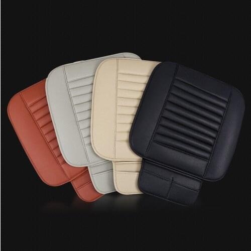 Leather Bamboo Strips Charcoal Cushion Car Seat Cover for h7 led audi a3 audi a4 b6 q5 skoda octavia a7 car accessories tyling