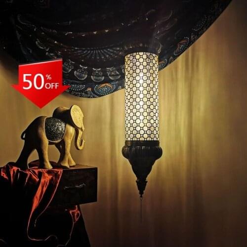 Moroccan LED Lamp Vintage Cracked Glass Pendant Lights Home Decor Loft Stairs Hall Restaurant Bar Coffee Dining Room Furniture