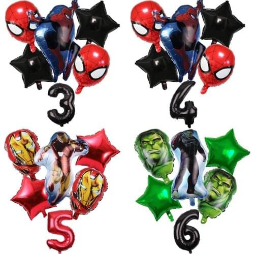 Marvel Avengers Spider-Man Hulk Iron Man Aluminum Film Balloon Set Balloon Birthday Party Decoration Children Kids Toys Ballons