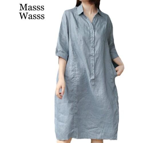 Льняные летние платья Masss Wasss China At AliExpress