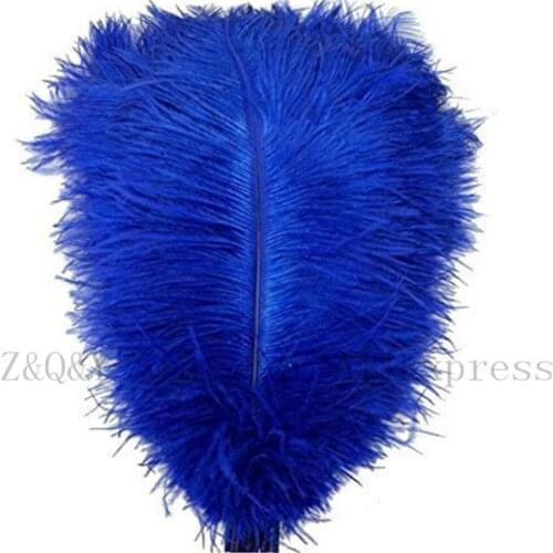 Natural 10-100PCS ostrich hair 45-50CM (18-20 inches) dyed baolan color DIY craft jewelry decoration jewelry clothing feather