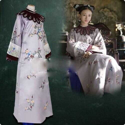Delicate Embroidered Wu JinYan Female Princess Hanfu Qing Dynasty Qifu Costume Hanfu for Newest TV Play Story of YanXi Palace