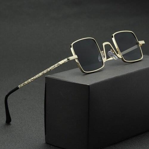 2021 New Punk Glasses Women Sunglasses Classic Metal Square Sun Mirror Brands Design Vintage Sun Glasses Women Men Uv400