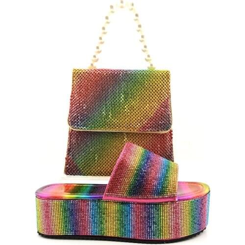 New Fashion Italian Shoe and Bag Set for Party In Women Women Shoes Summer 2021 Party Italian Ladies Shoes and Bags To Match Set