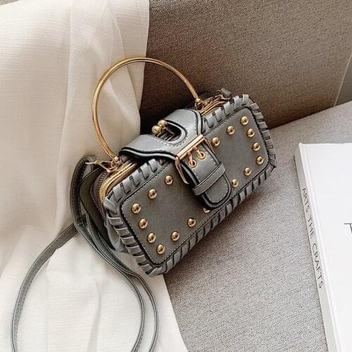 Wholesale Rivet Bags For Women 2020 Large Capacity Purses And Handbags Luxury Designer New Women Purse Frame Crossbody Bag Totes