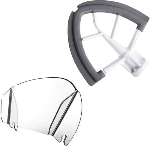 4.5-5 Quart Flat Beater Blade with Flexible Silicone Edges Bowl ScraperCooking Machine Baffle Kitchen