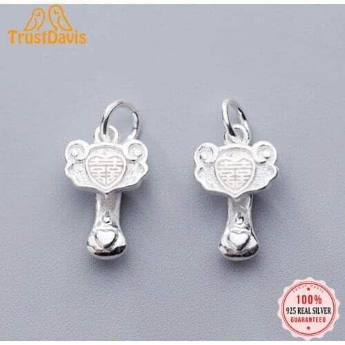 Trustdavis Real 925 Sterling Silver Fashion Sweet Hollow Wing Charm Pendant Handmade DIY Accessories Jewelry Wholesale DZ119
