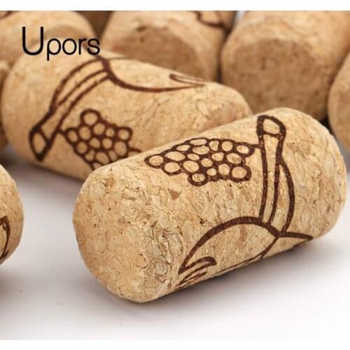 UPORS Natural Wood Wine Cork Premium Red Wine Plug Wooden Cap Corks Wine Bottle Stopper Straight Corks 15Pcs/Set