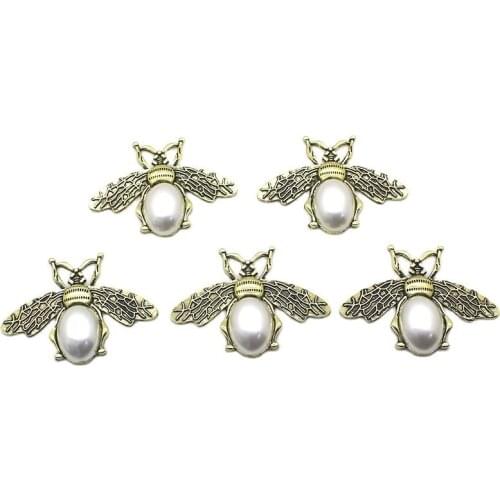 New Fashion Alloy Retro Bee Button 5pcs/Lot Mix Size DIY Sewing Handwork Decoration Metal Beautiful Accesories