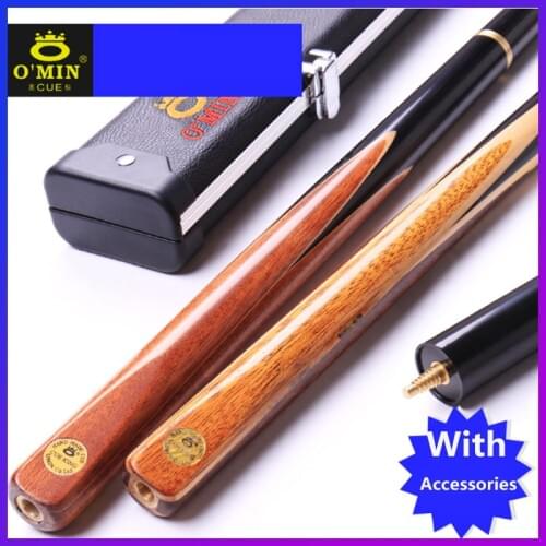 O'Min 3/4 Jointed Snooker Cues Sticks Cue King with 3 4 Snooker Cue Case Set 9.8mm 11.5mm Tips China