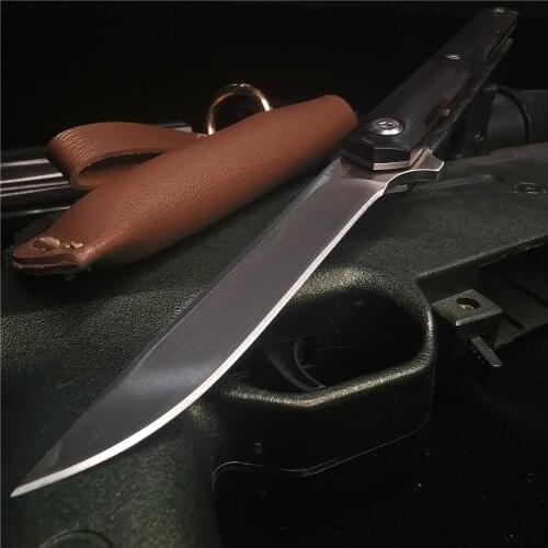 Folding Knife, Pocket Pocket Knife, Outdoor Hunting Knife, Stainless Steel Blade Sharp and Durable, Exquisite Wooden Handle