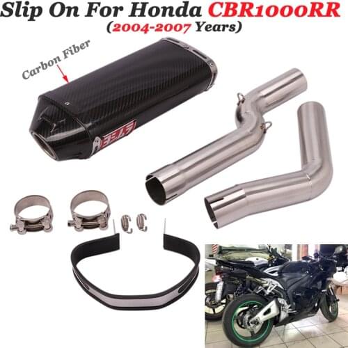 Slip On For Honda CBR1000RR 2004 - 2007 Motorcycle Yoshimura Exhaust Escape Two Brothers Link Pipe Modify Carbon Fiber Muffler