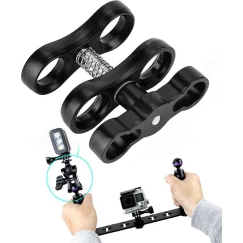 High Quality Aluminum Alloy Anti-Rust Durable Mini 360° Rotation Butterfly Ball Clip Diving Lights Clamp Adapter Mount