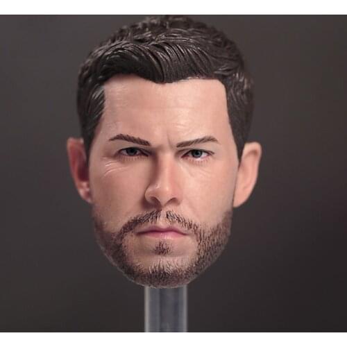 1/6 Chris Hemsworth Head Sculpt PVC Male Soldier Head Carving Fit 12'' Action Figure Body Dolls